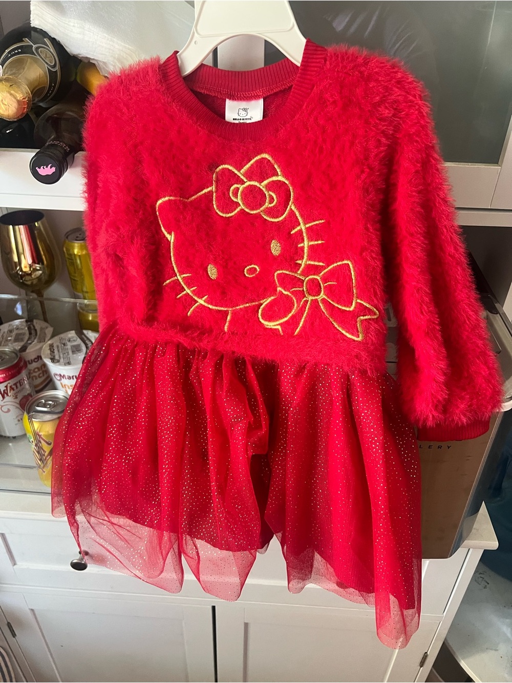 Disney Red Hello Kitty Fuzzy Tulle Dress